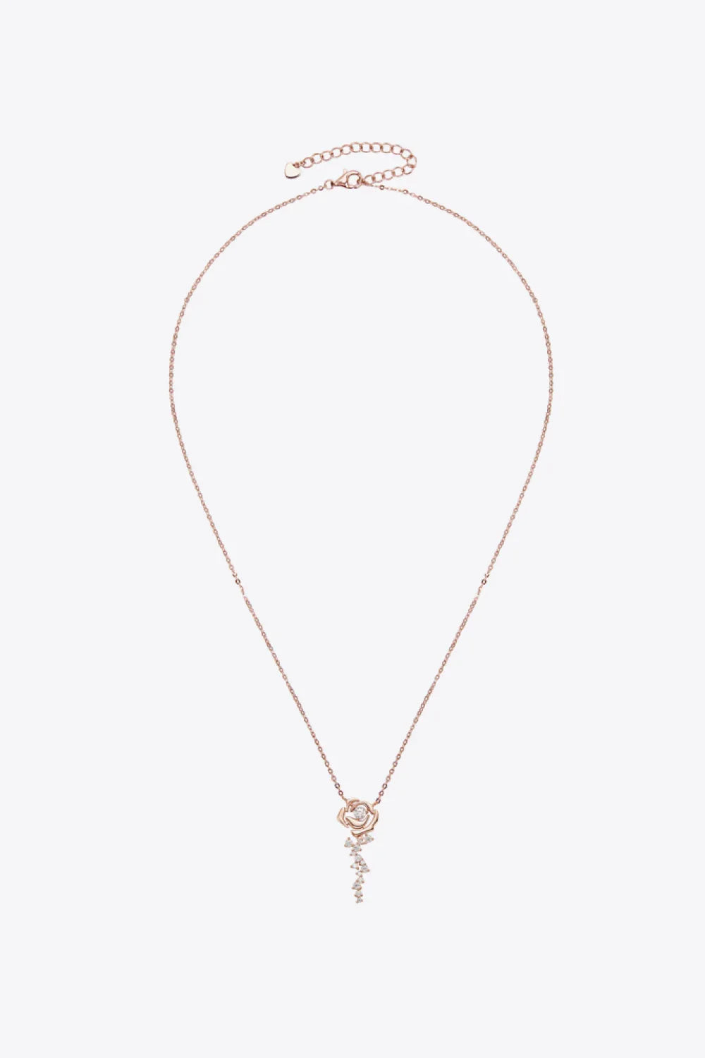 Two-Tone Sterling Silver Flower Pendant Necklace Moissanite - Southern Shores Clothing