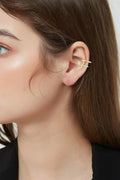 Minimalist Moissanite Sterling Silver Cuff Earrings - Southern Shores Clothing