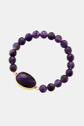 Handmade Amethyst Beaded Adjustable Bracelet