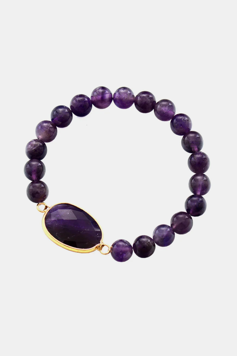 Handmade Amethyst Beaded Adjustable Bracelet