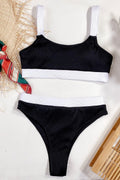 Block Scoop Neck Bikini With Stretch Fabric - Southern Shores Clothing