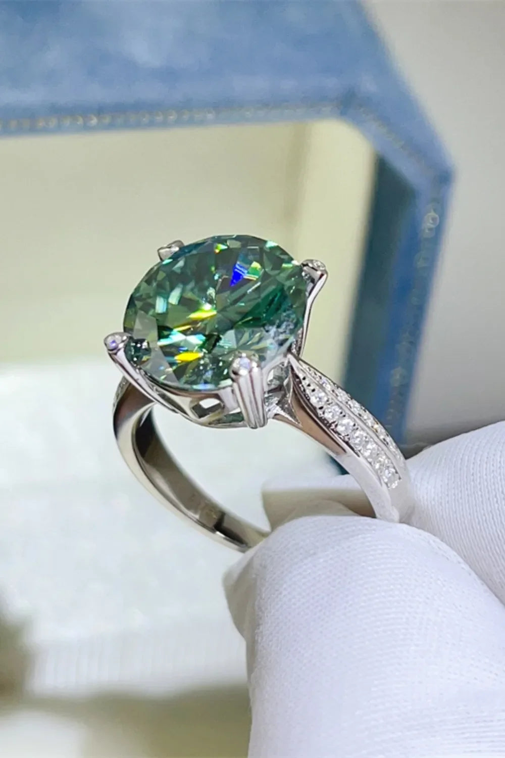 5 Carat Moissanite Platinum-Plated Silver Ring - Southern Shores Clothing