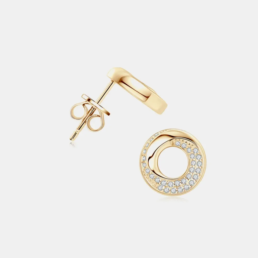 Sterling Silver Inlaid Moissanite Earrings - Southern Shores Clothing