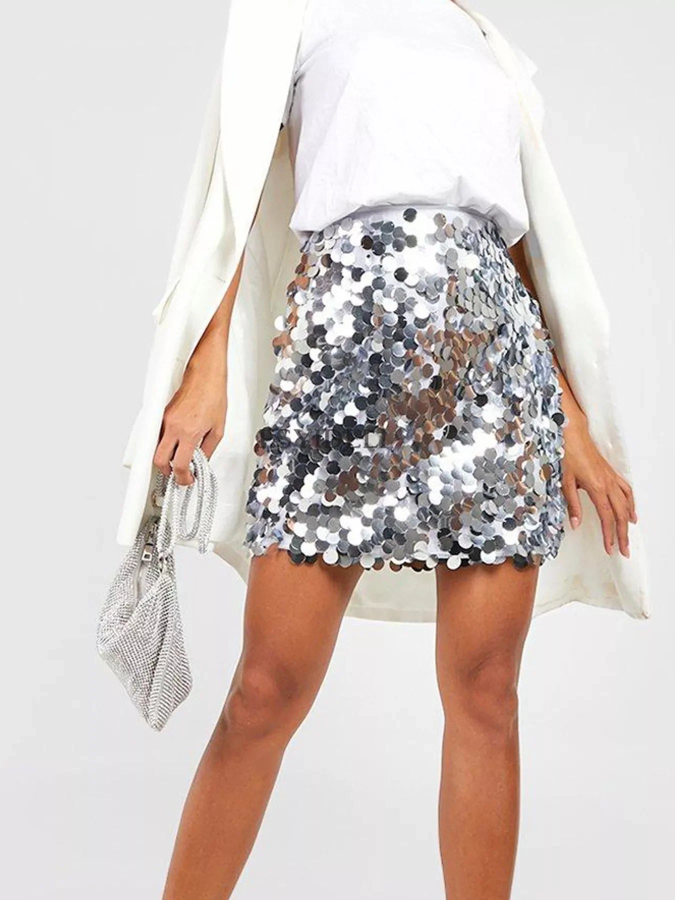 Nautical Sequin Mini Skirt With Lined Interior - Southern Shores Clothing