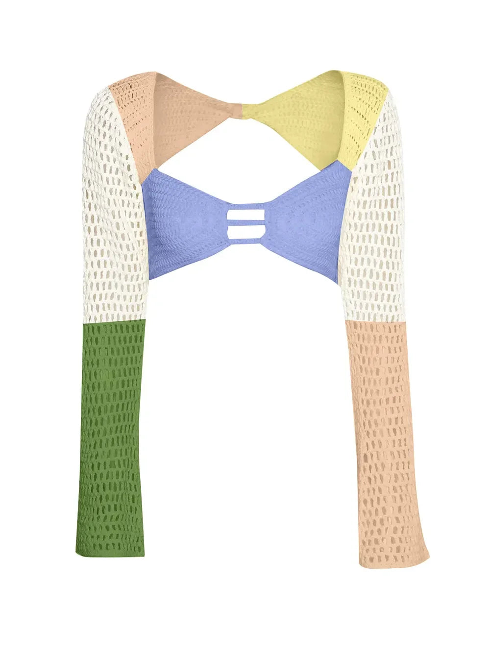 Crochet Tie Front Long Sleeve Top And Maxi Skirt Two Piece Set - Southern Shores Clothing