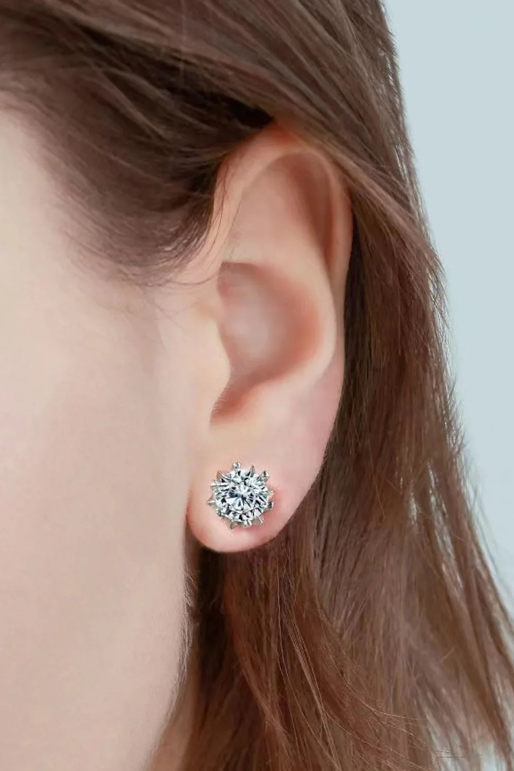 4 Carat Moissanite Stud Earrings Sterling Silver - Southern Shores Clothing