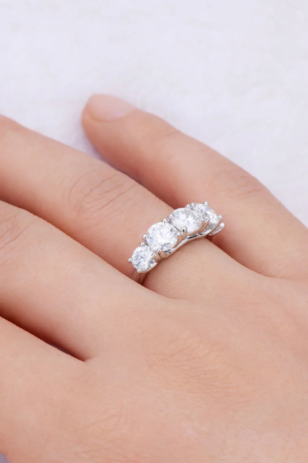 Minimalist 1 Carat Moissanite Sterling Silver Ring - Southern Shores Clothing
