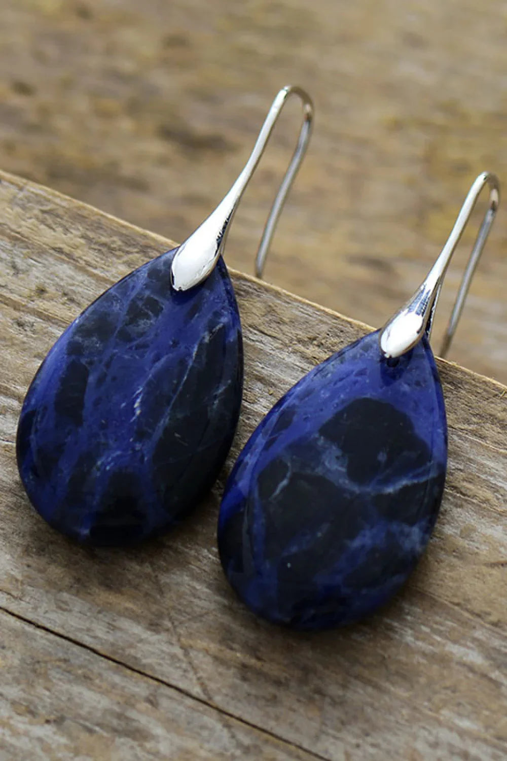 Natural Stone Teardrop Earrings With 14K Gold Plating - Southern Shores Clothing