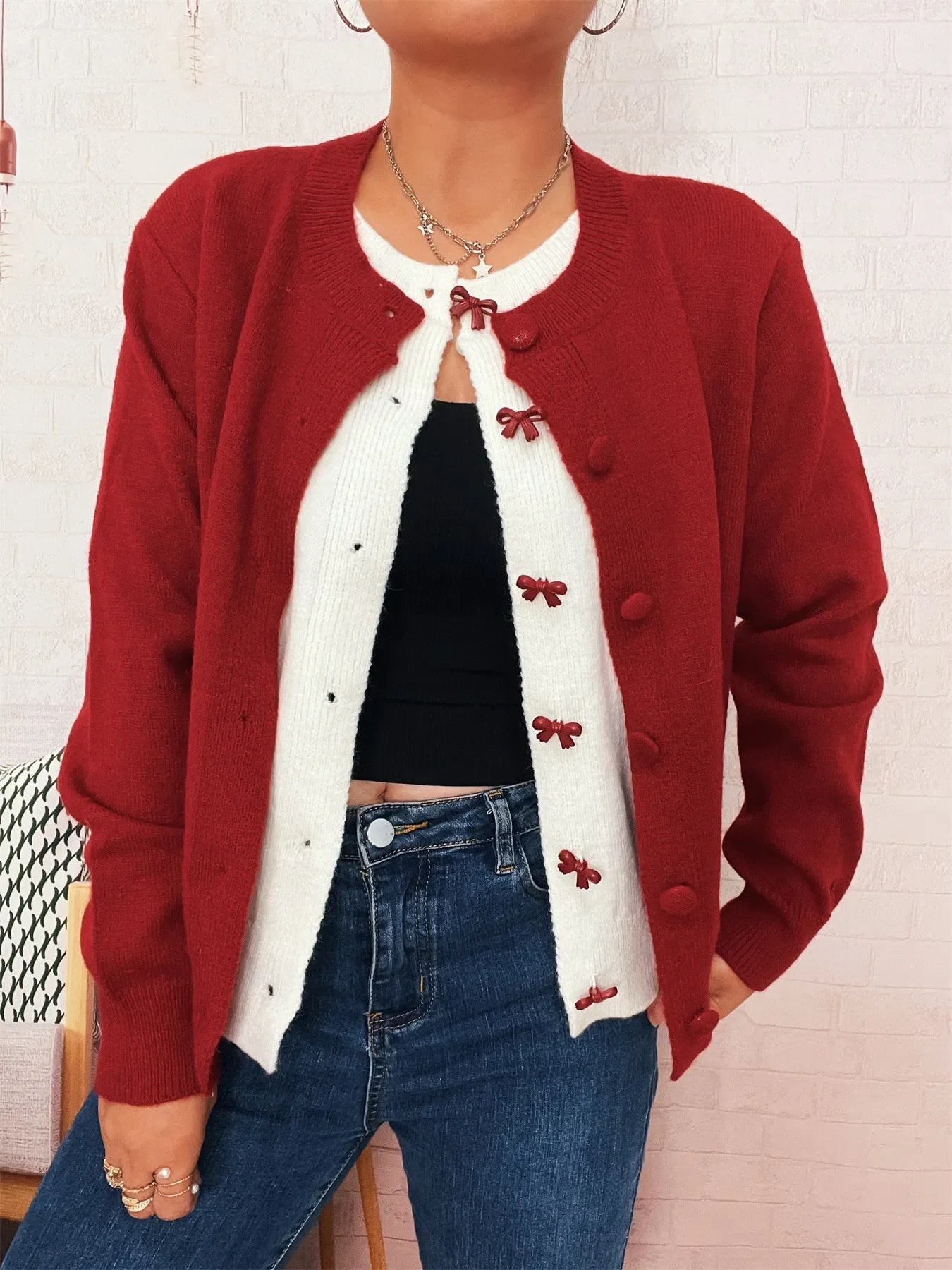 Button Up Long Sleeve Cardigan Slightly Stretchy - Southern Shores Clothing