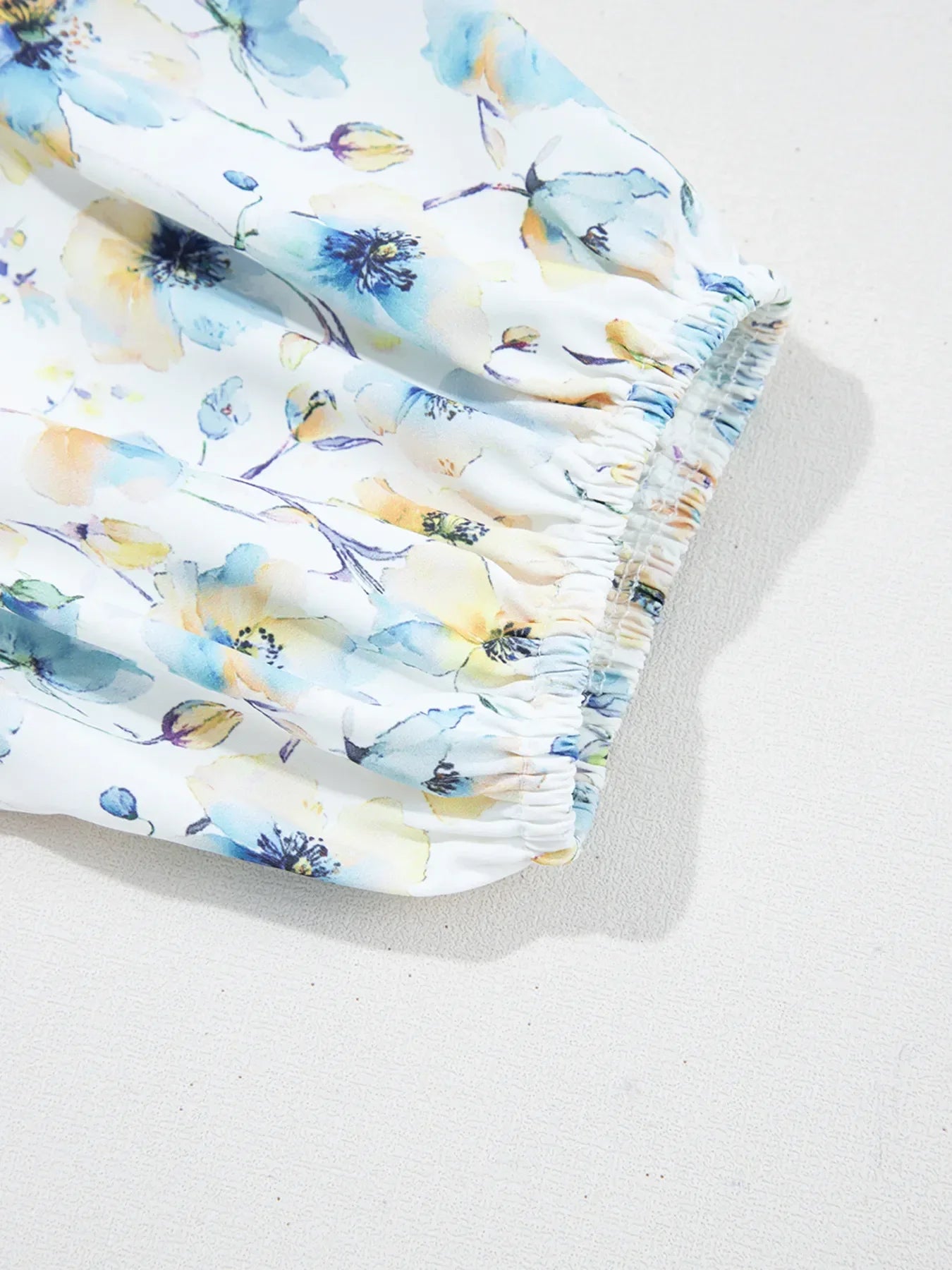 Striped Floral Sleeve Stretch Polyester Blouse Casual Wear - Southern Shores Clothing