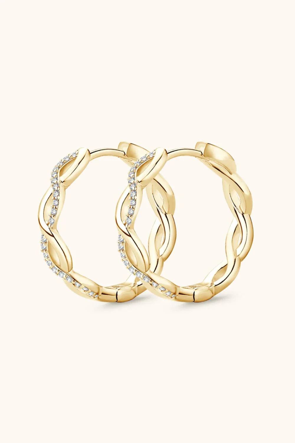 Moissanite Crisscross Hoop Earrings Minimalist Style - Southern Shores Clothing