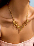 18K Gold-Plated Ocean Theme Necklace With Coastal Motif - Southern Shores Clothing