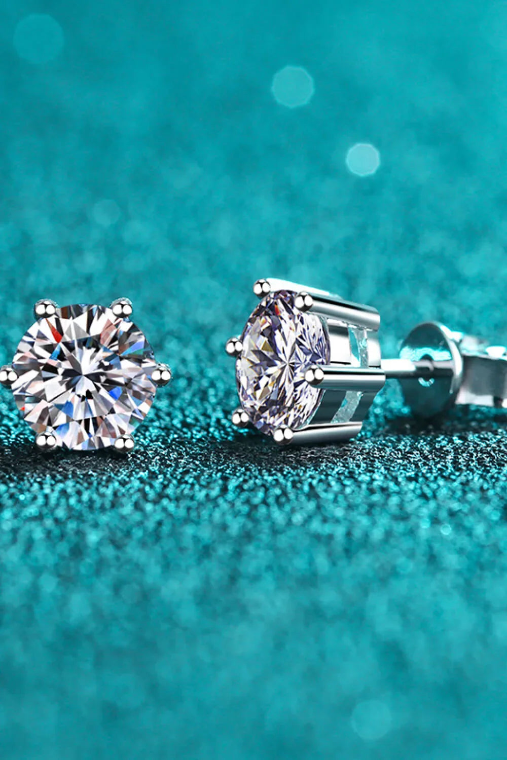Moissanite Stud Earrings In Sterling Silver - Southern Shores Clothing