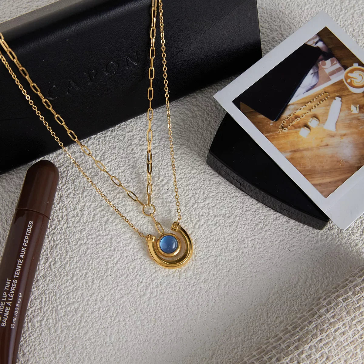 Two-Piece Pendant Necklace In 18K Gold-Plated Finish - Southern Shores Clothing