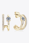Moissanite Sterling Silver C-Hoop Earrings - Southern Shores Clothing