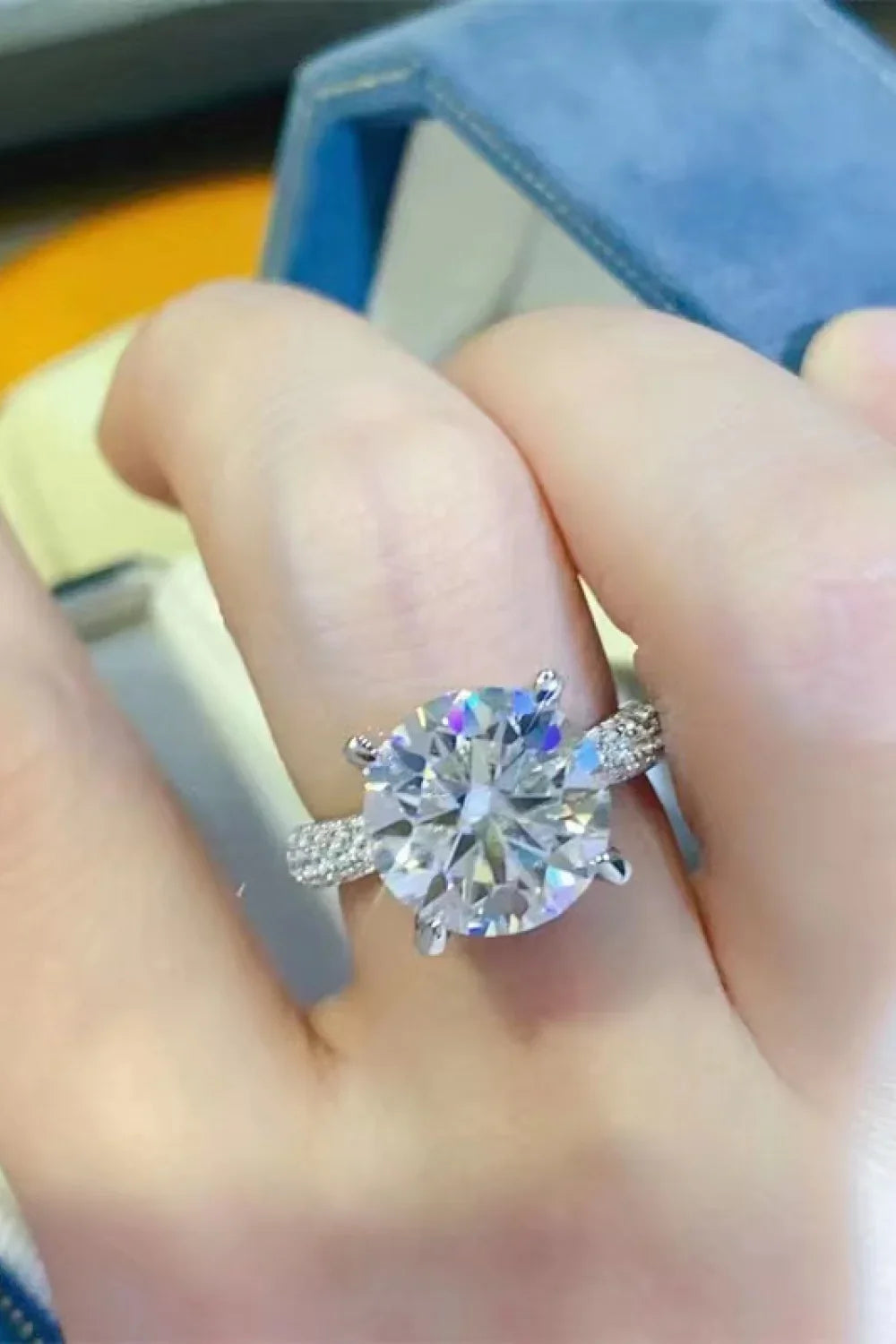 Moissanite Sterling Silver Ring With Crystal Brilliance - Southern Shores Clothing
