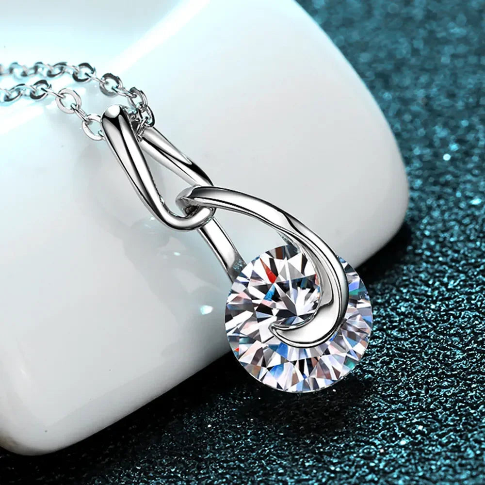 2 Carat Moissanite Sterling Silver Necklace - Southern Shores Clothing