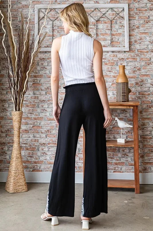Damask Textured Plus Size Pants With Breathable Stretch - Southern Shores Clothing
