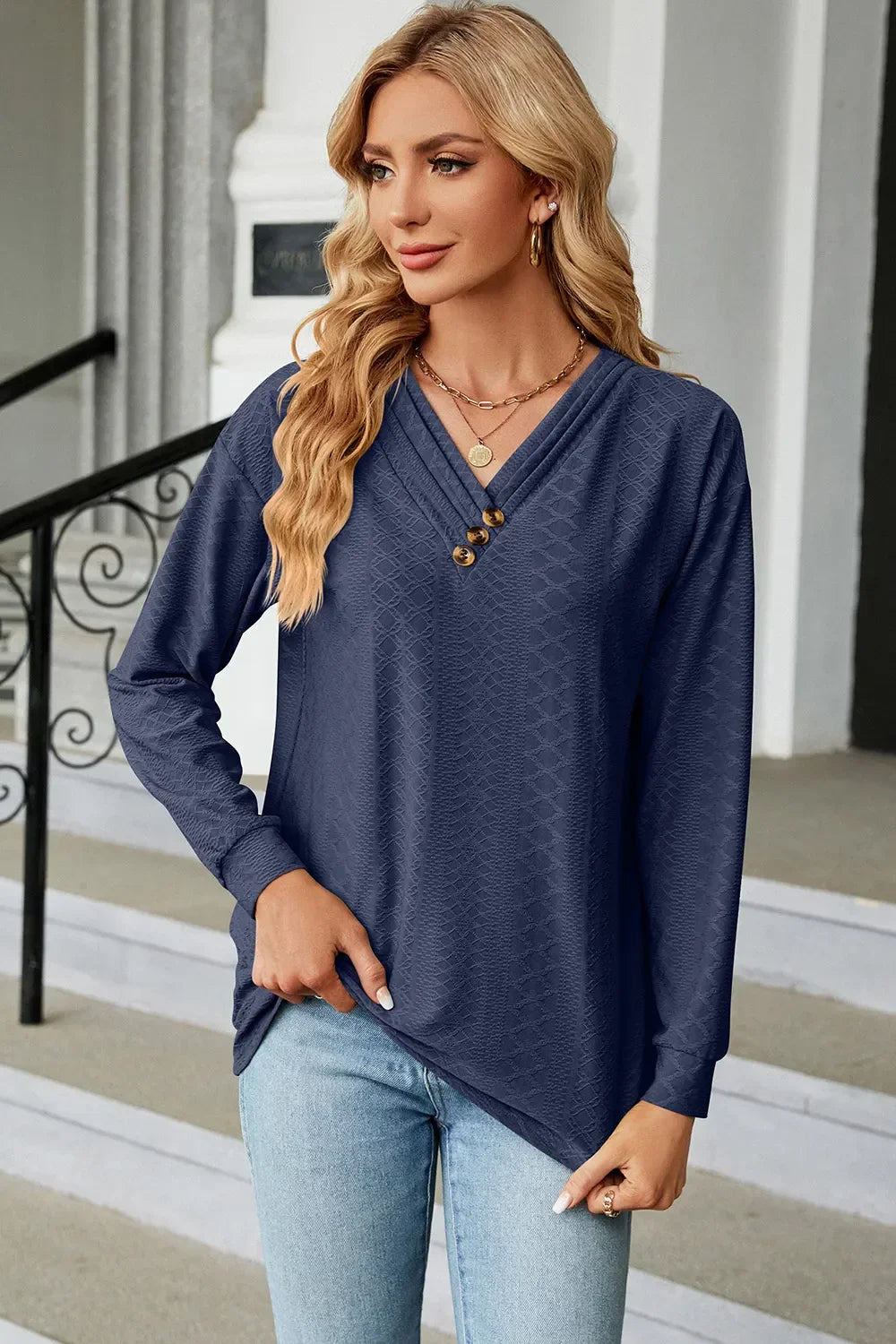 V-Neck Long Sleeve T-Shirt - Southern Shores Clothing