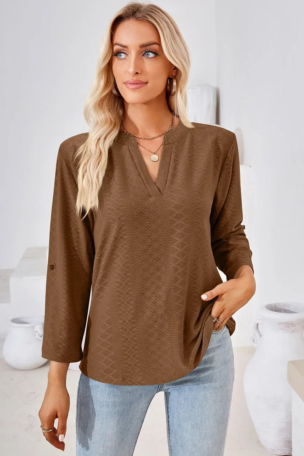 Notched Roll-Tab Sleeve T-Shirt - Southern Shores Clothing