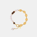 Elegant 18K Gold-Plated Titanium Steel Pearl Bracelet
