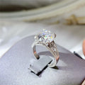 5 Carat Moissanite Sterling Silver Ring With Pave - Southern Shores Clothing