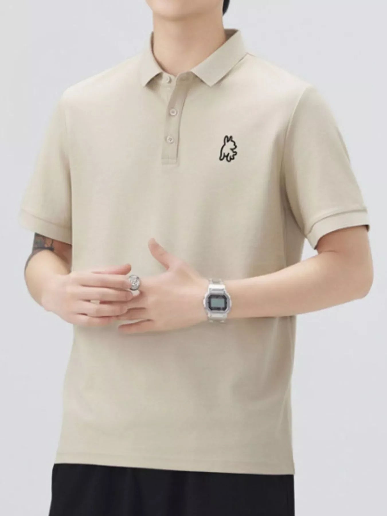 Plus Size Button Detail Polo Shirt Cotton Blend - Southern Shores Clothing