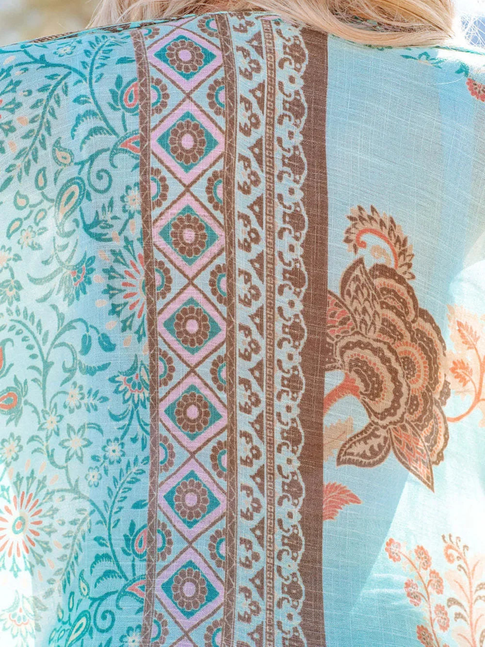 Printed Open Front Swimwear Cover Up One Size - Southern Shores Clothing