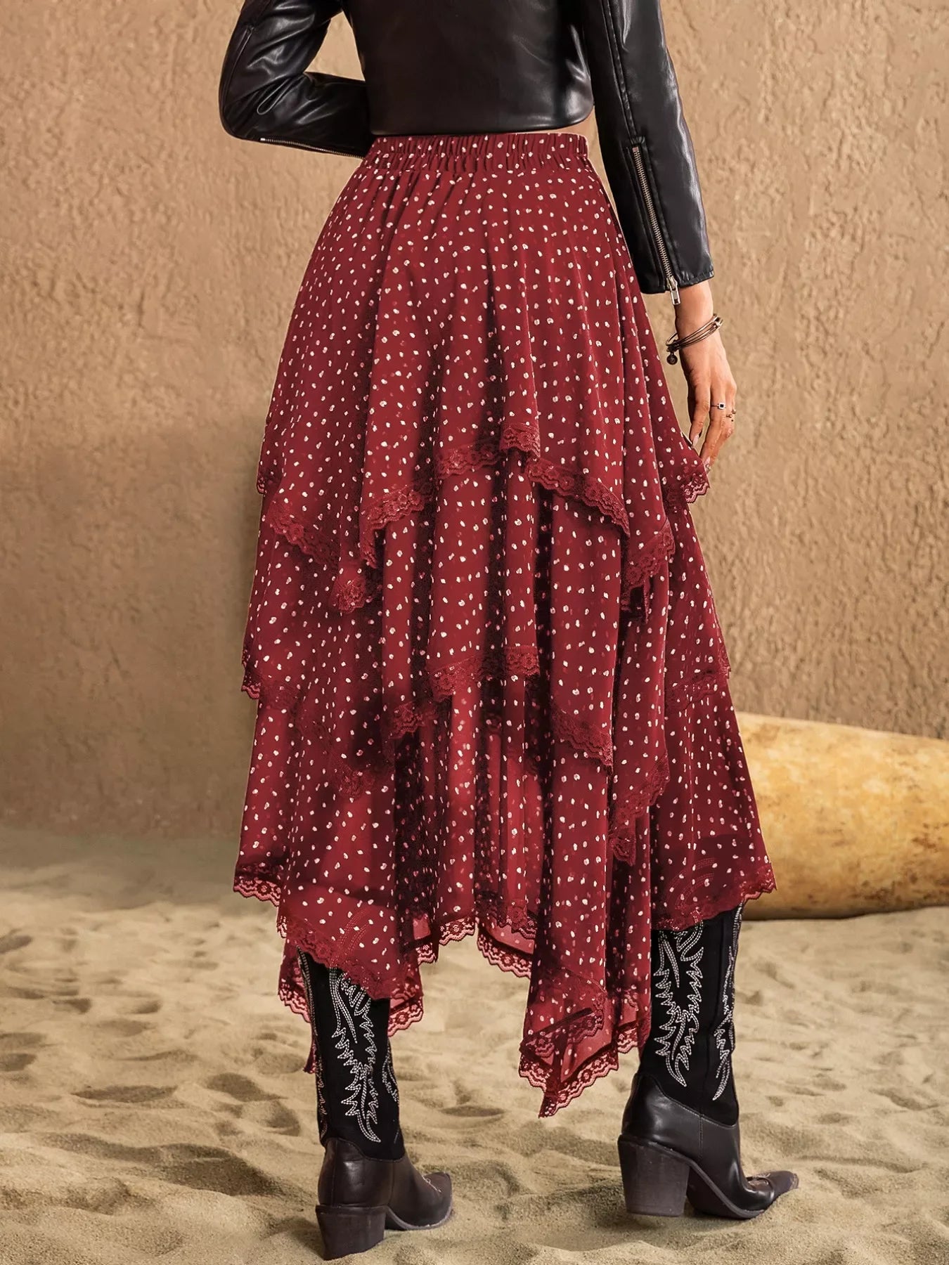 Lightweight Breathable Lace Detail Layered Skirt - Southern Shores Clothing