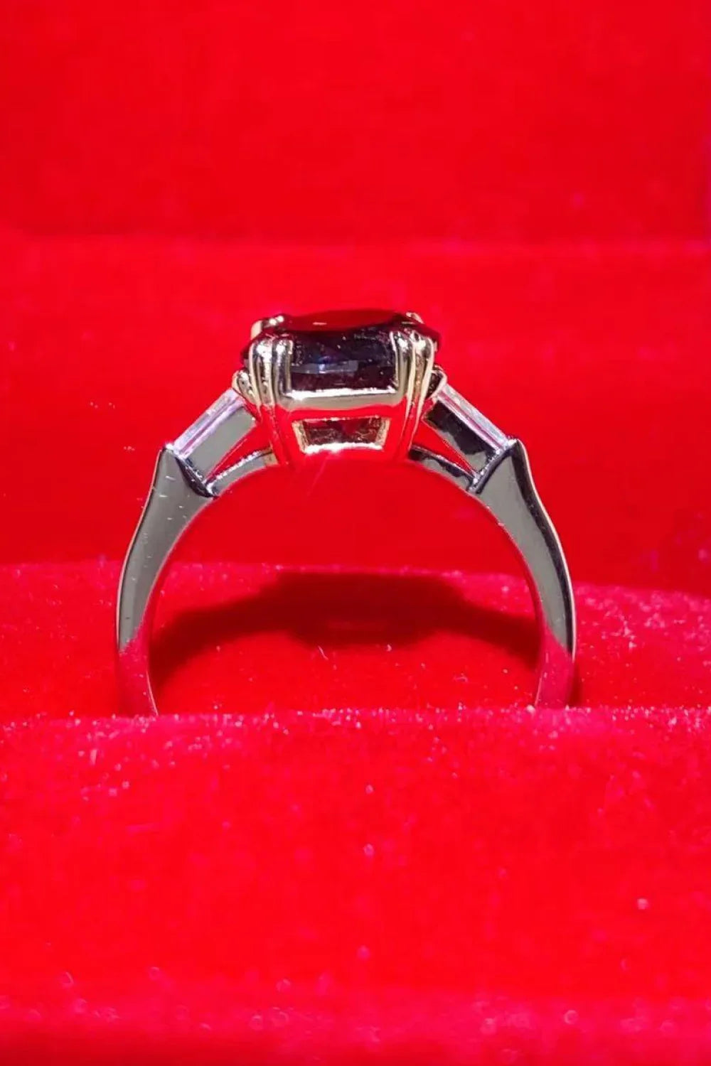 2 Carat Moissanite Black Ring Platinum Plated Over Silver - Southern Shores Clothing