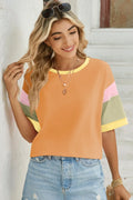 Lovelet Color Block Round Neck Half Sleeve T-Shirt - Southern Shores Clothing