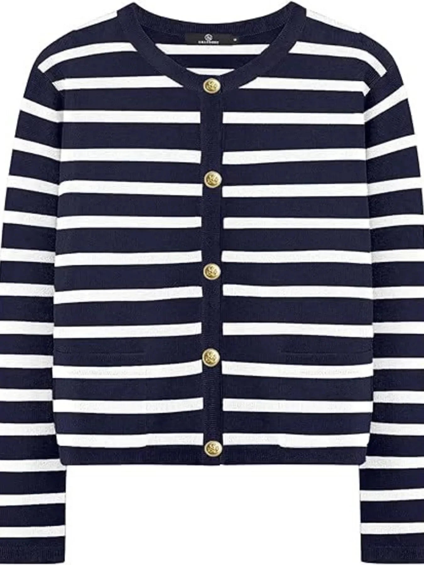 Striped Button-Up Cardigan With Lightweight Knit - Southern Shores Clothing