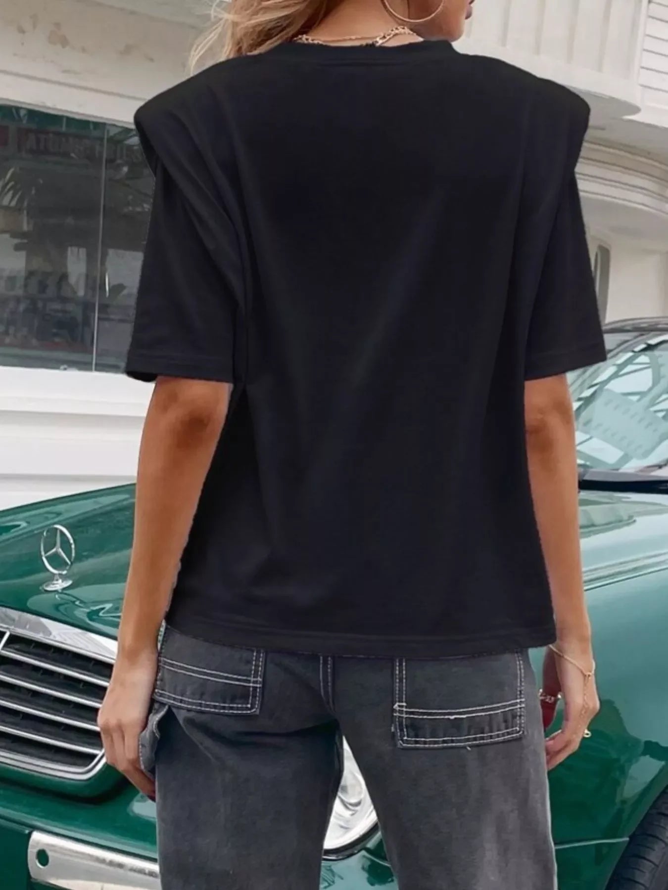 Letter Round Neck Half Sleeve T-Shirt - Southern Shores Clothing