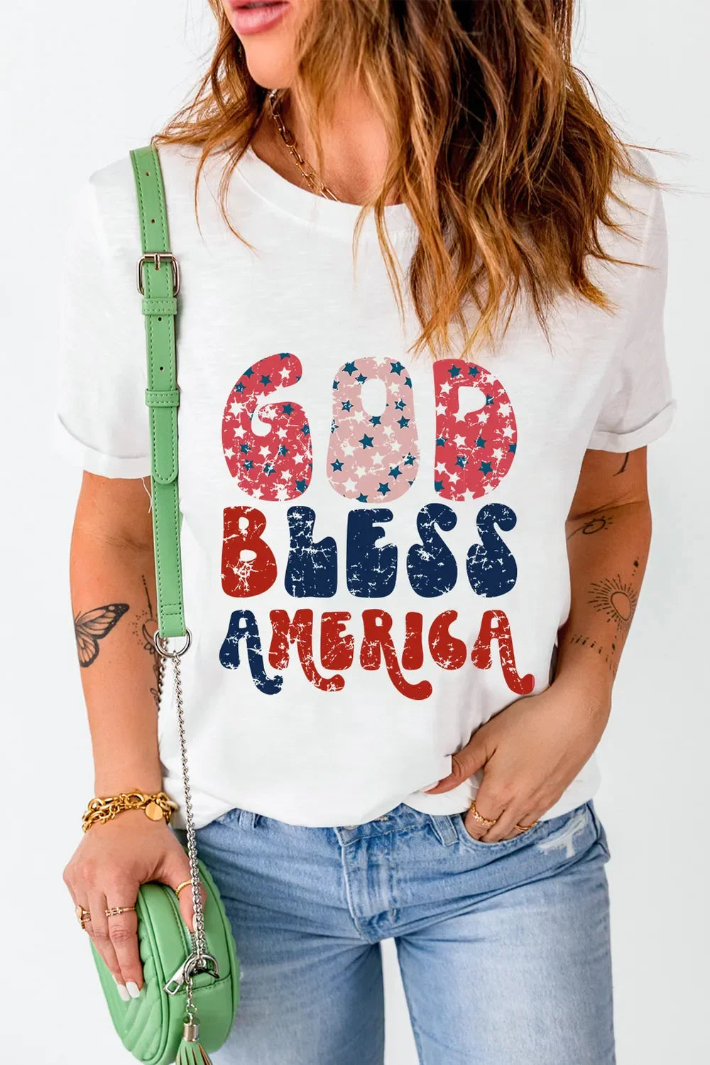 Letter Graphic Round Neck Short Sleeve T Shirt - Southern Shores Clothing