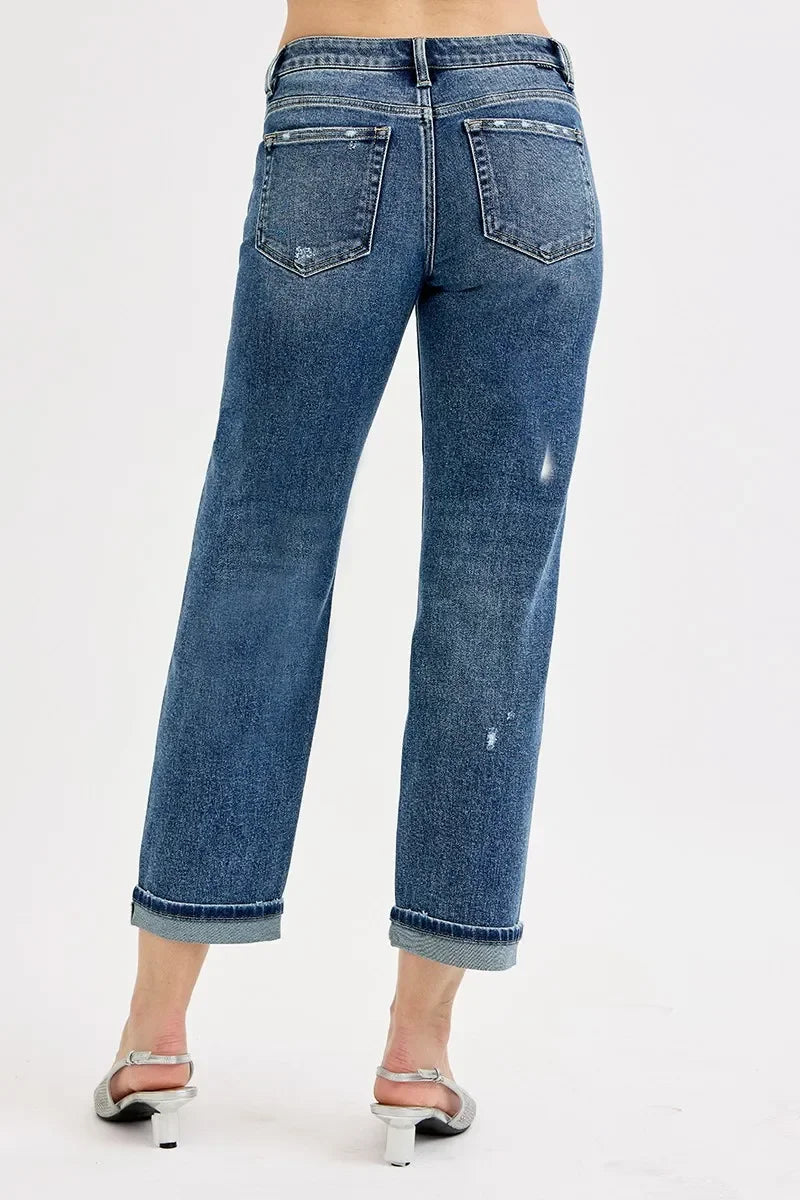 Relaxed Low Rise Crop Boyfriend Jeans Plus Size - Southern Shores Clothing