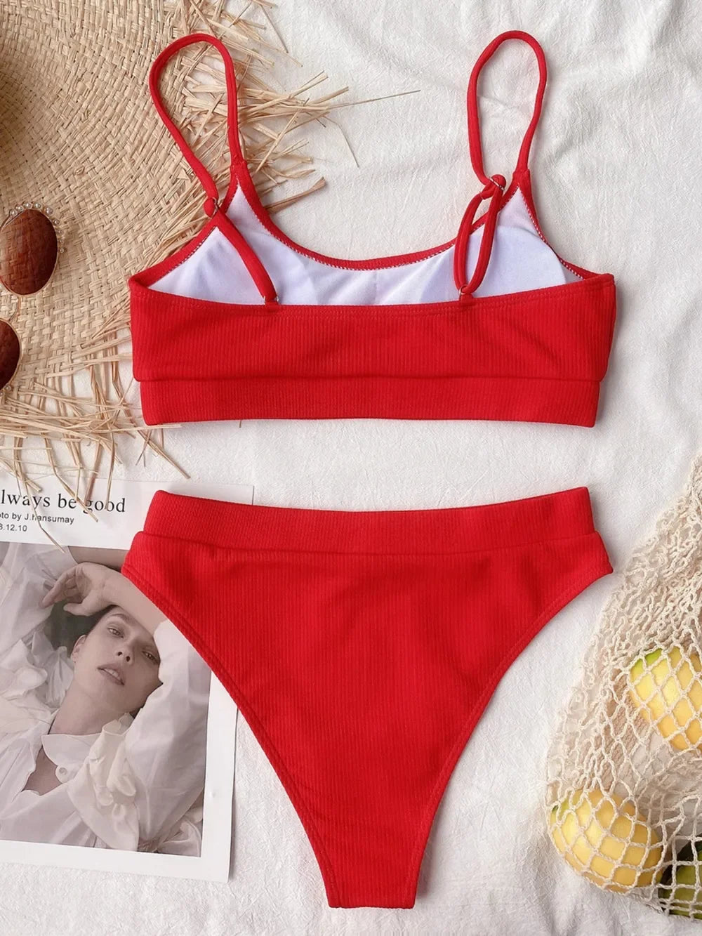 Scoop Neck Spaghetti Strap Two-Piece Swim Set Removable Padding - Southern Shores Clothing