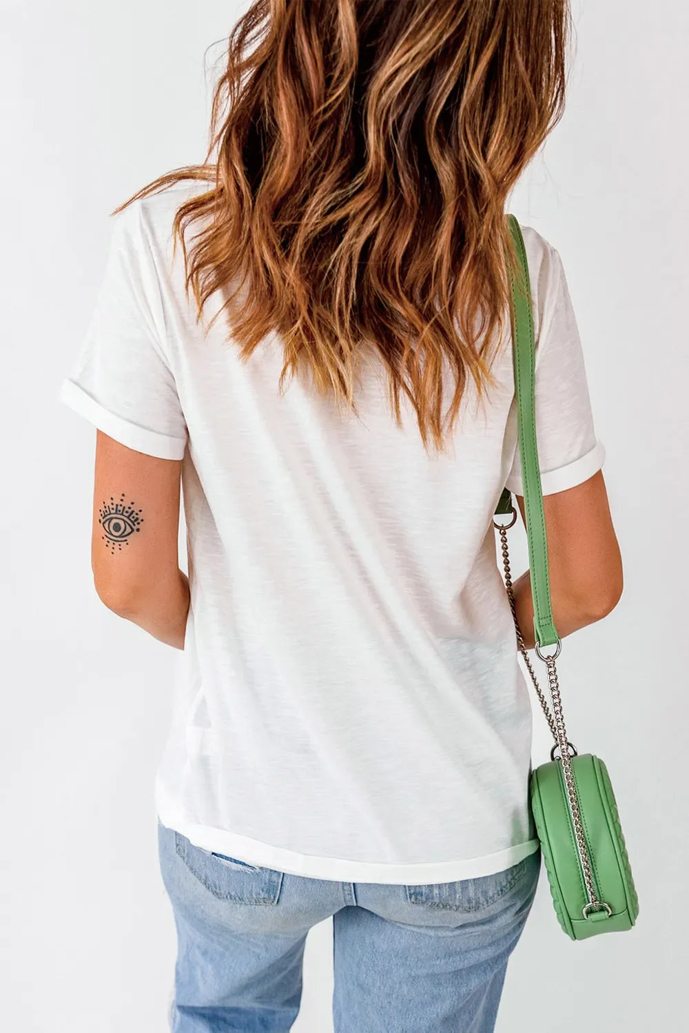 Bow Graphic Round Neck Short Sleeve T Shirt With Stretch - Southern Shores Clothing