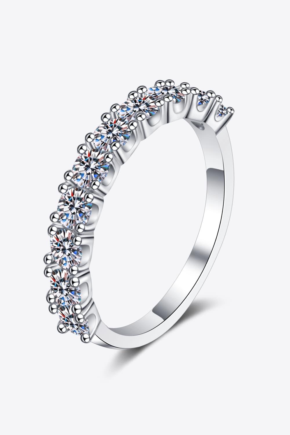 1 Carat Moissanite Sterling Silver Ring Minimalist - Southern Shores Clothing