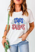 Stars And Stripes Round Neck Short Sleeve T Shirt - Southern Shores Clothing