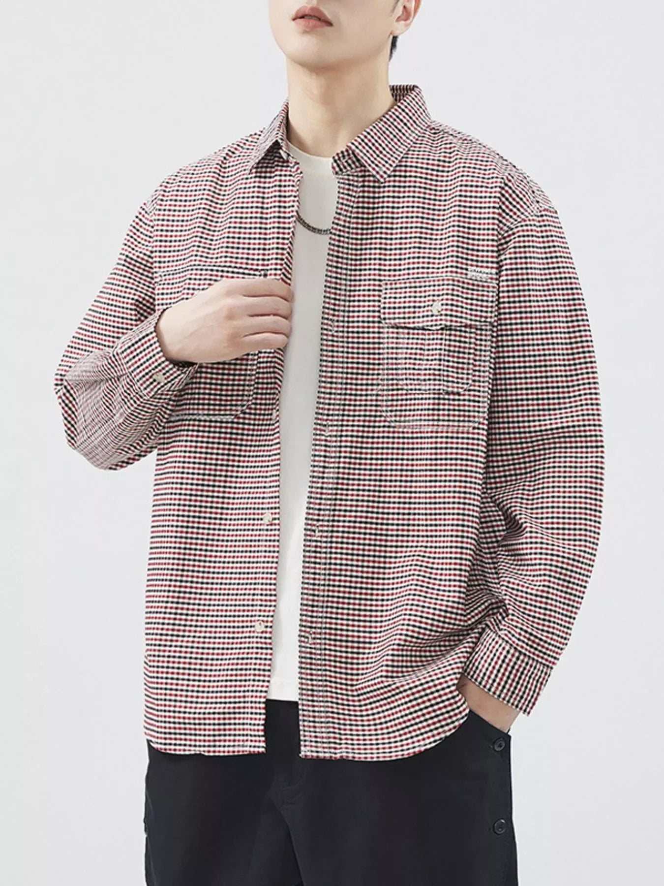 Plus Size Plaid Long Sleeve Button Up Shirt - Southern Shores Clothing