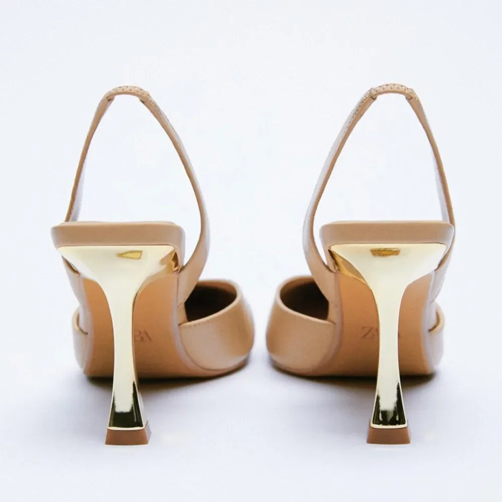 Leather Point Toe Stiletto Pumps High Heel - Southern Shores Clothing