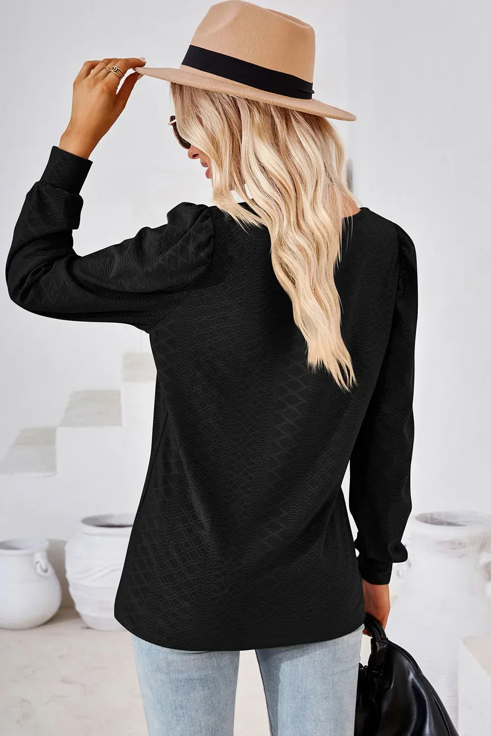 Square Neck Puff Sleeve T-Shirt - Southern Shores Clothing