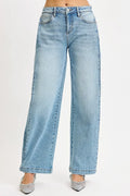 Mid Rise Wide Barrel Transferable Leg Denim Jeans - Southern Shores Clothing
