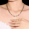 Gold-Plated Zircon Necklace Lightweight Delicate - Southern Shores Clothing
