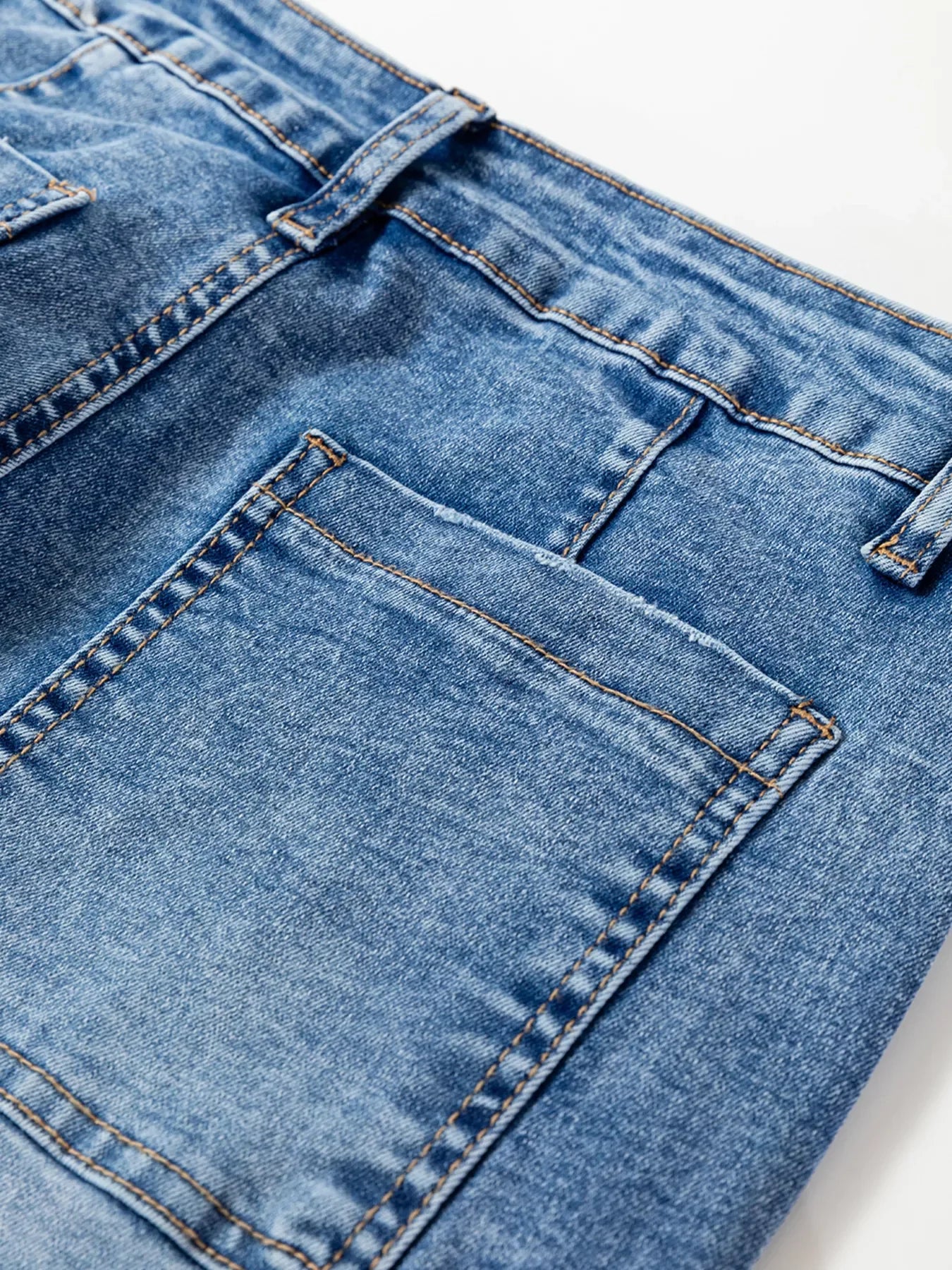 Nautical Seam Detail Loose Fit Stretch Cropped Denim Jeans - Southern Shores Clothing