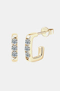 Geometric Moissanite Sterling Silver Huggie Earrings - Southern Shores Clothing