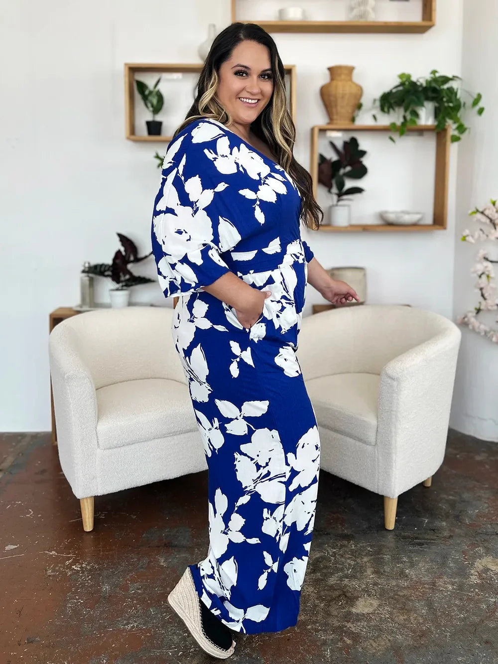 Printed Tie-Back Wide-Leg Jumpsuit With Tie Detail