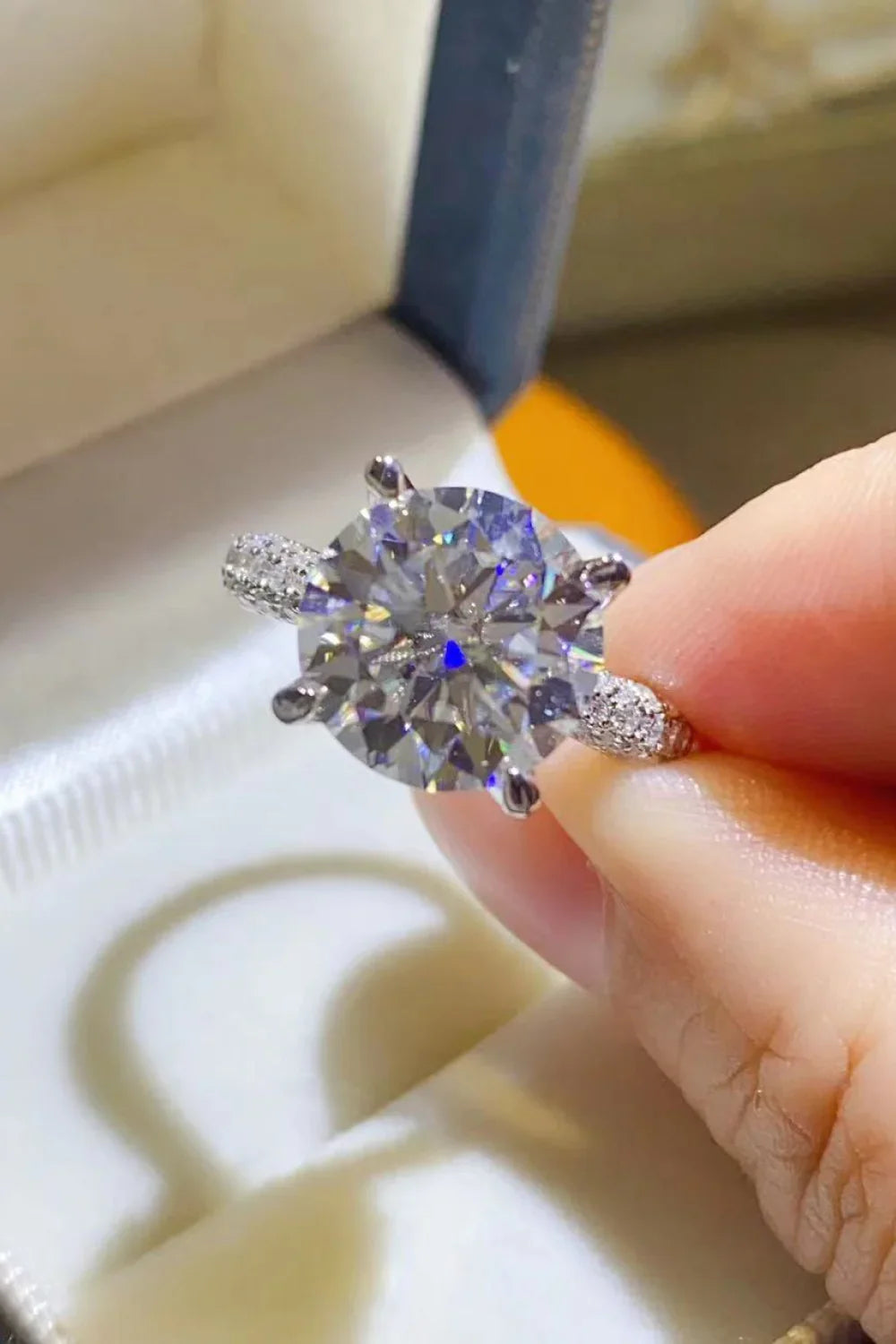 Moissanite Sterling Silver Ring With Crystal Brilliance - Southern Shores Clothing