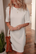 Drop Shoulder Crew Neck Shift T Shirt Dress Cotton - Southern Shores Clothing