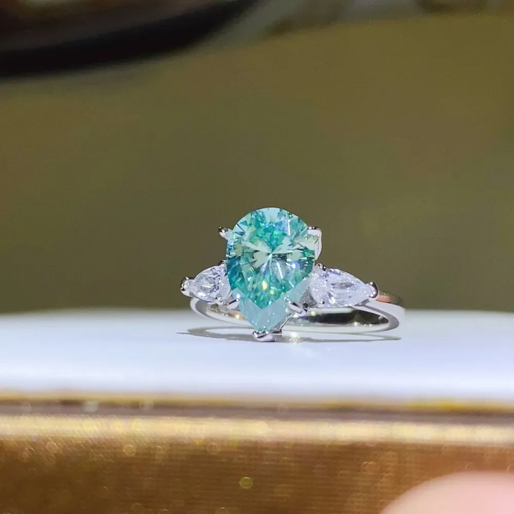 2 Carat Platinum-Plated Sterling Silver Moissanite Ring - Southern Shores Clothing
